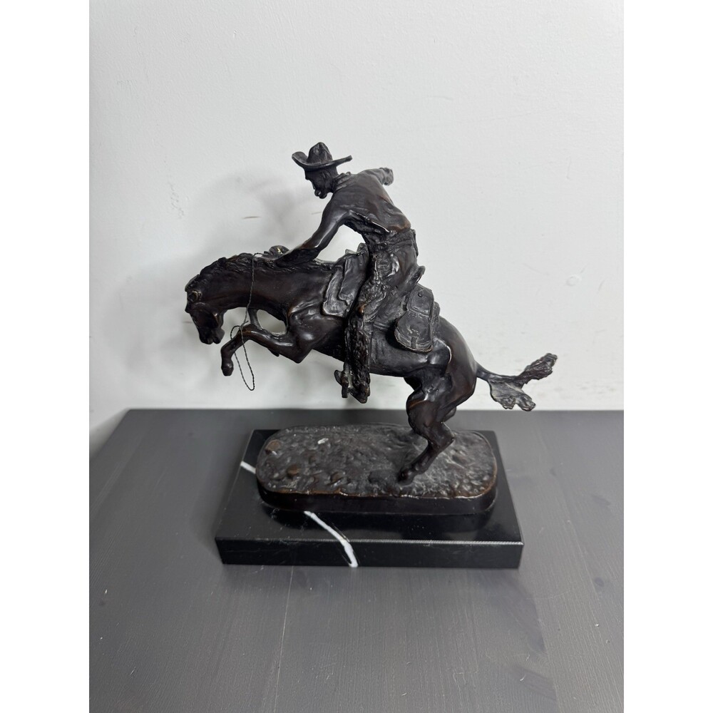 Frederic Remington "Wooly Chaps" Bronze Sculpture, 12"H x 9"L x 5"W - Picture 3 of 9